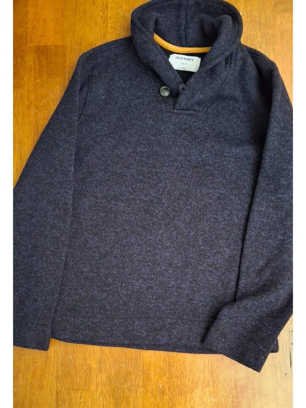 Old Navy Boys Large (10-12) Shawl Collar Sweater-Fleece Pullover in Heathered/NV